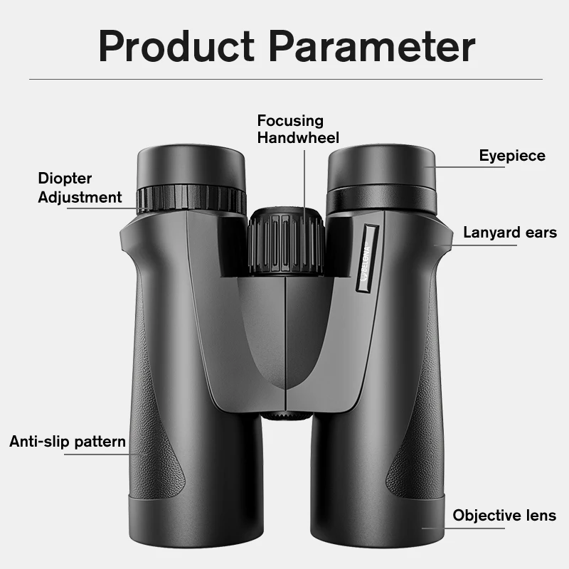8X42 10x42 12X42 Binoculars Hunting and Tourism BAK4 Prism FMC HD Professional Powerful Military Telescope Visible at low light 5