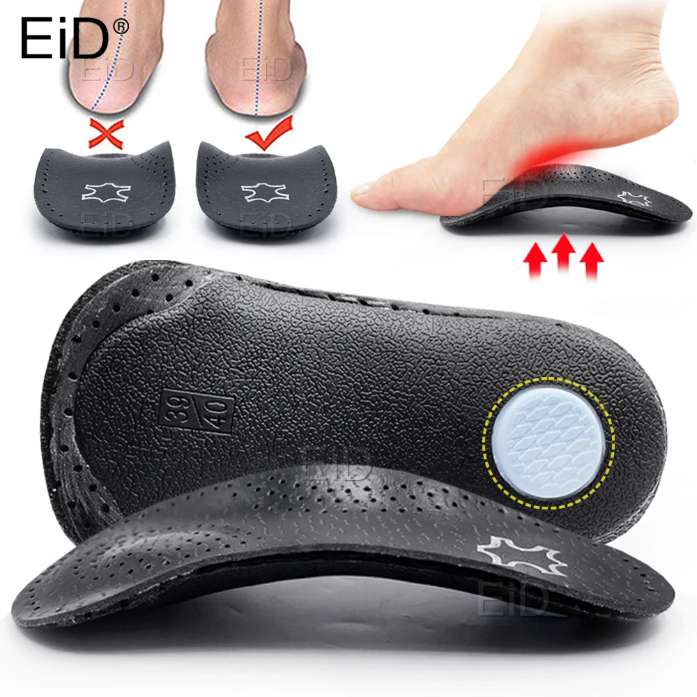 Plantilla ortopédica de cuero pies planos, para arco O/X, plantillas para suelas para fascitis Plantar, hombres y mujeres - AliExpress Calzado