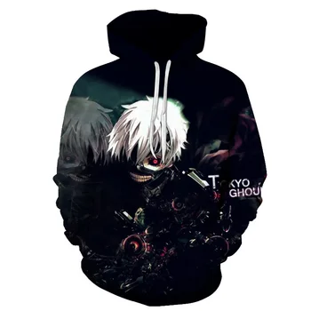 

2020 NEW casual anime Tokyo Ghoul Hoodies 3d Autumn Fashion Sweatshirts Hoodie harajuku Hip Hop Men Women couples Hooded