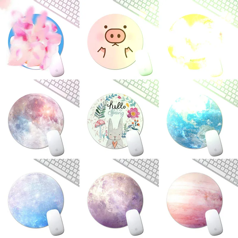 Круглый коврик для мыши планеты серия земли/Venus/Mars/Mercury/Jupiter/Pluto/Rainbow Moon/Black Moon