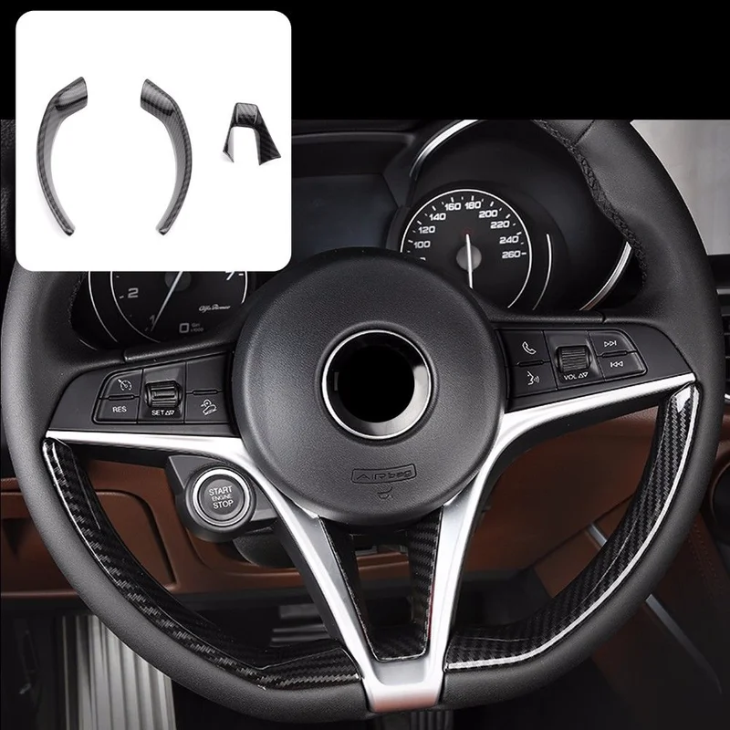 3 шт. накладки на руль из углеродного волокна для Alfa Romeo Giulia 2017 | Автомобили и