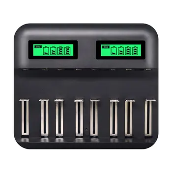 

Eight-slot multifunctional intelligent LCD battery charger can charge AA eight D/C type No. 5/7 rechargeable batteries