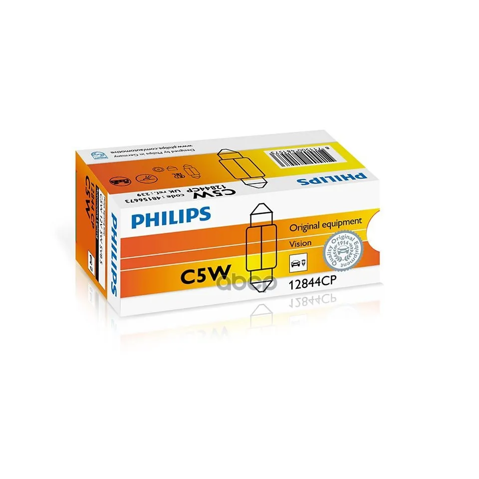 Лампа Накаливания Standard T10 5x36 1 Шт. C5w 12v 5w Sv8.5 Philips арт. 12844CP|Лампы для автомобильных