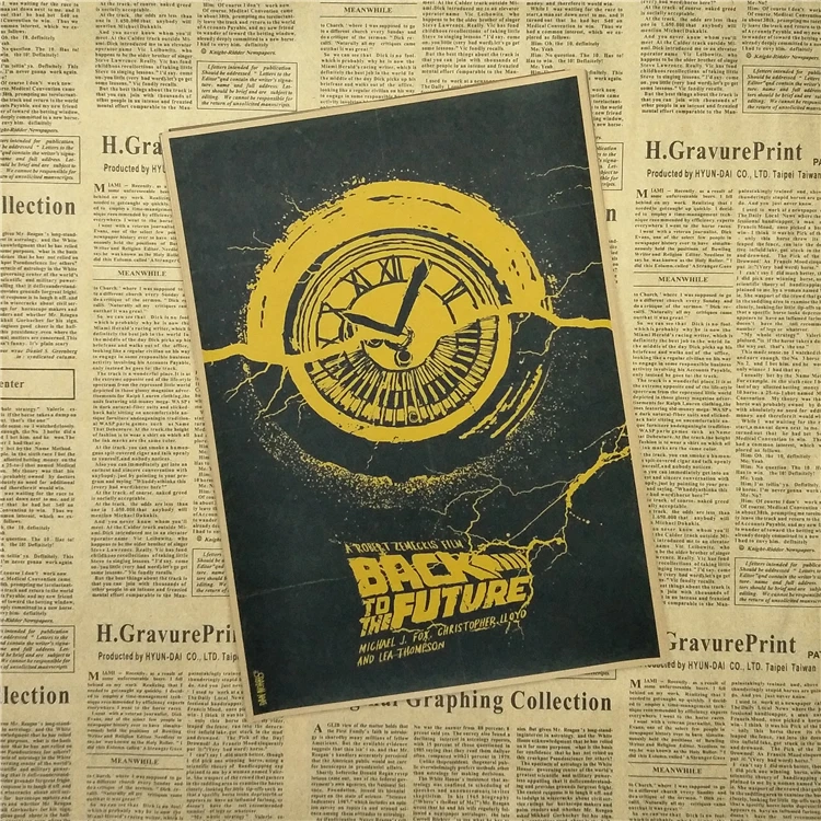 Back to The Future Posters Sci-fi Propaganda Retro Kraft Film Poster Decorative DIY Wall Canvas Sticker Home Bar Art Posters - Цвет: Прозрачный