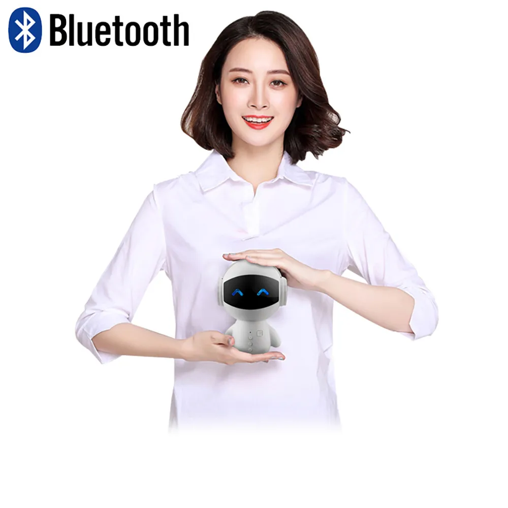 Bluetooth динамик портативный мини милый робот сабвуфер беспроводной динамик s поддержка AUX TF колонка блютуз