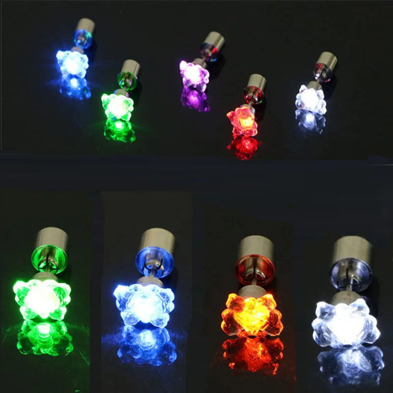 10 Pair LEDs Light up Butterfly Glowing Crystal Stainless Studs Earrings Ear Earring Party Glow Cosplay Wedding Festival | Дом и сад