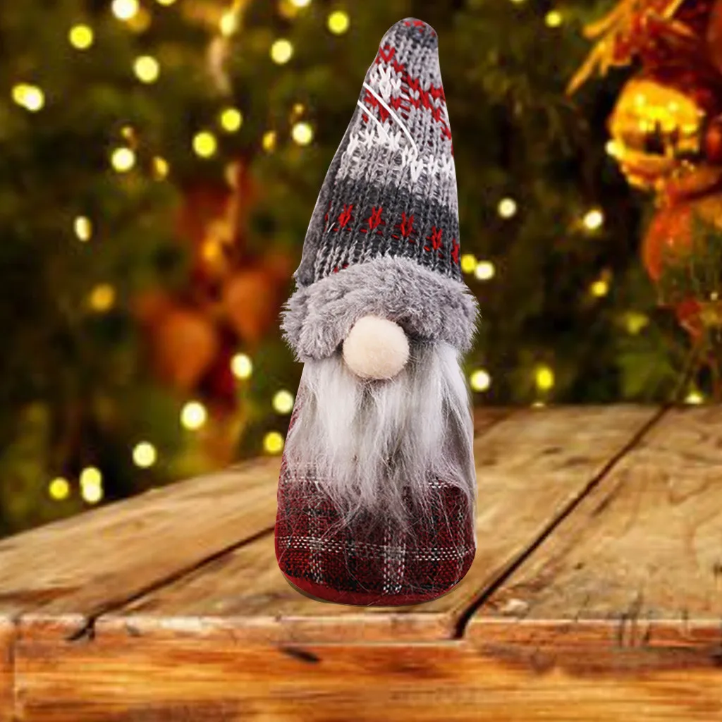 Плюшевая кукла Санта-гном, рождественское настольное украшение, Рождественское украшение для дома, бара, магазина, Рождественская Статуэтка скандинавского эльфа, подарок на праздник