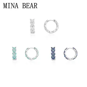 

MINA BEAR High quality Monac Jewelry exquisite 925 original carvings, silver navy blue lagoon haute couture earrings with log