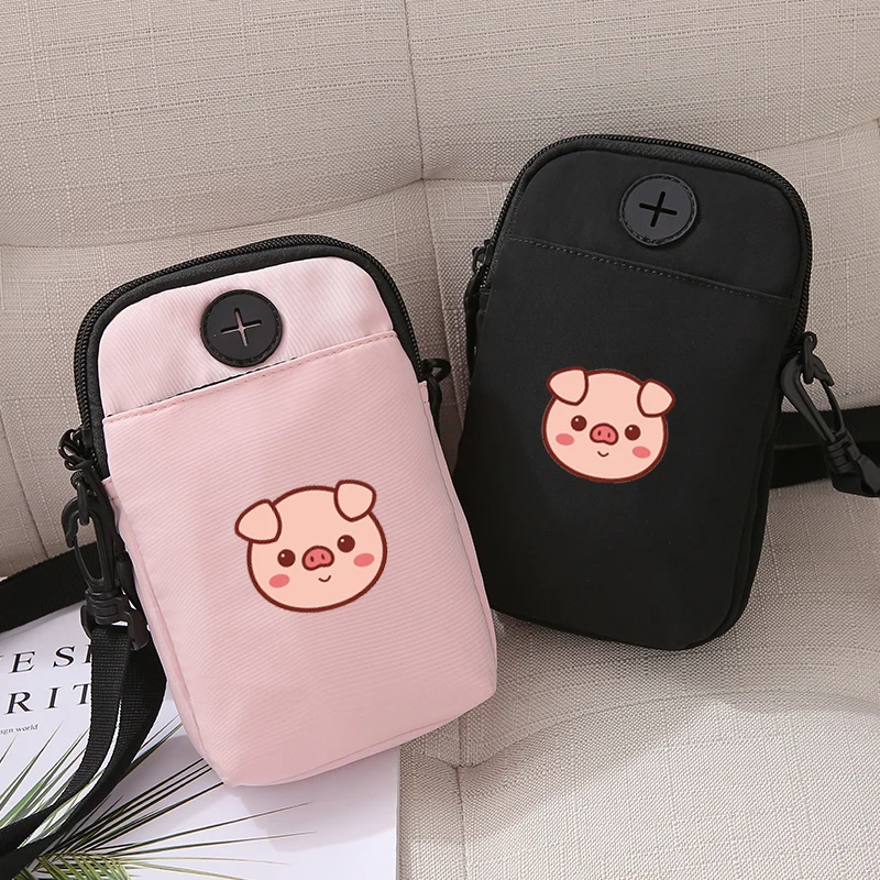Hot Cute Pig Shoulder Bags Double Zipper Large Capacity Women Baby Girl Small Messenger Crossbody Bag Outdoor Waterproof