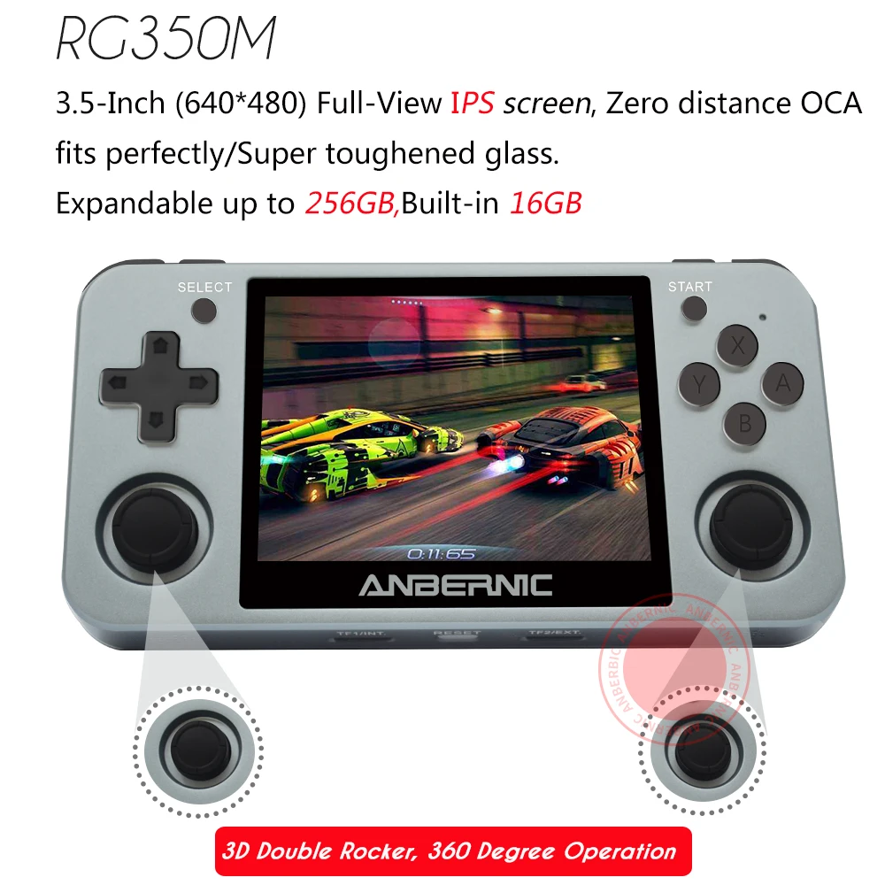 US $124.99 RG351M ANBERNIC Retro Game RG350M Video Games Game Console Ps1 Game 64bit Opendingux 35 Inch 2500 Games RG351 Emulator