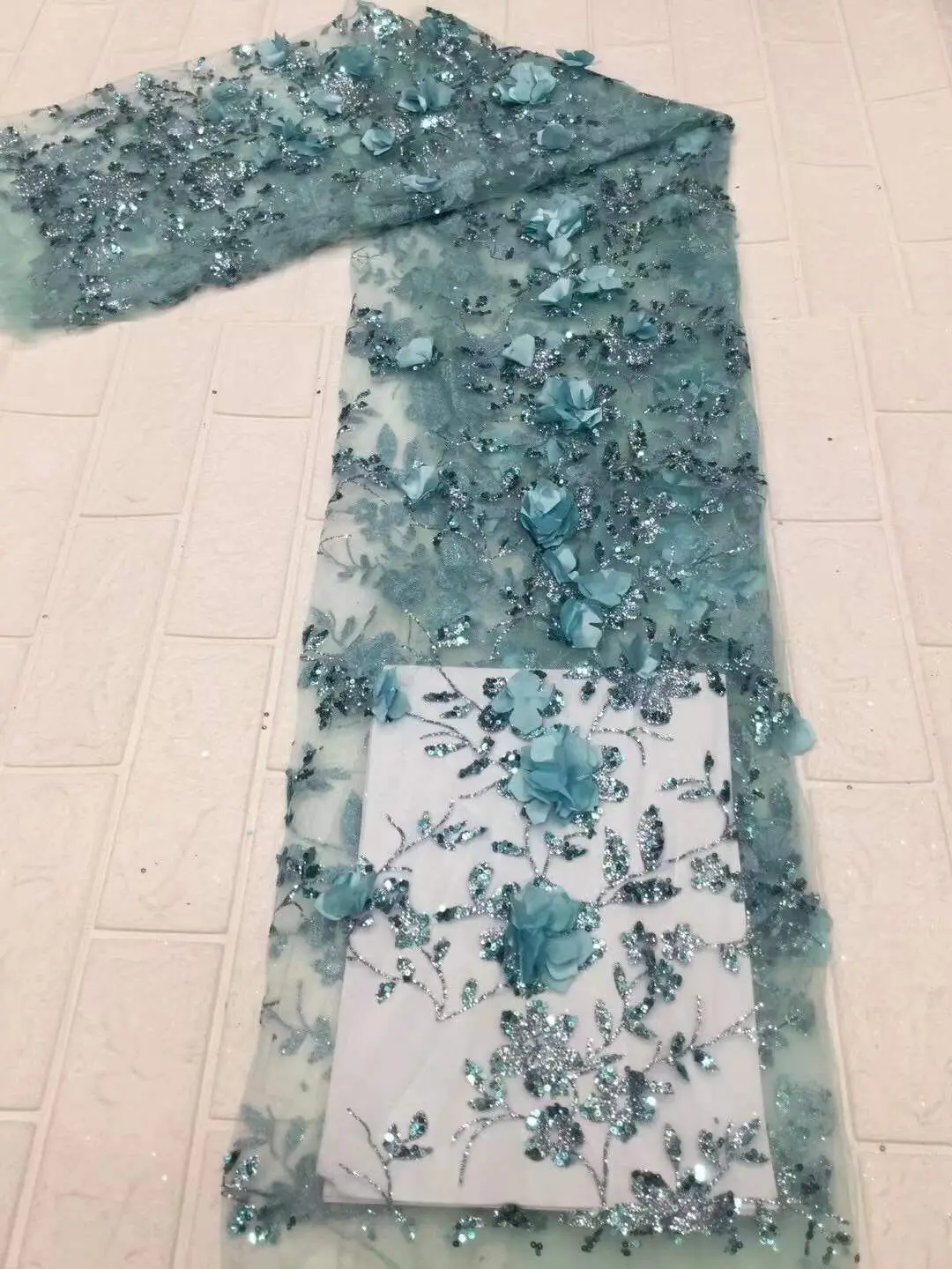 

Luxury glitter lace high SYJ-2188810 embroidery French mesh tulle fabric wedding dress designer fabric