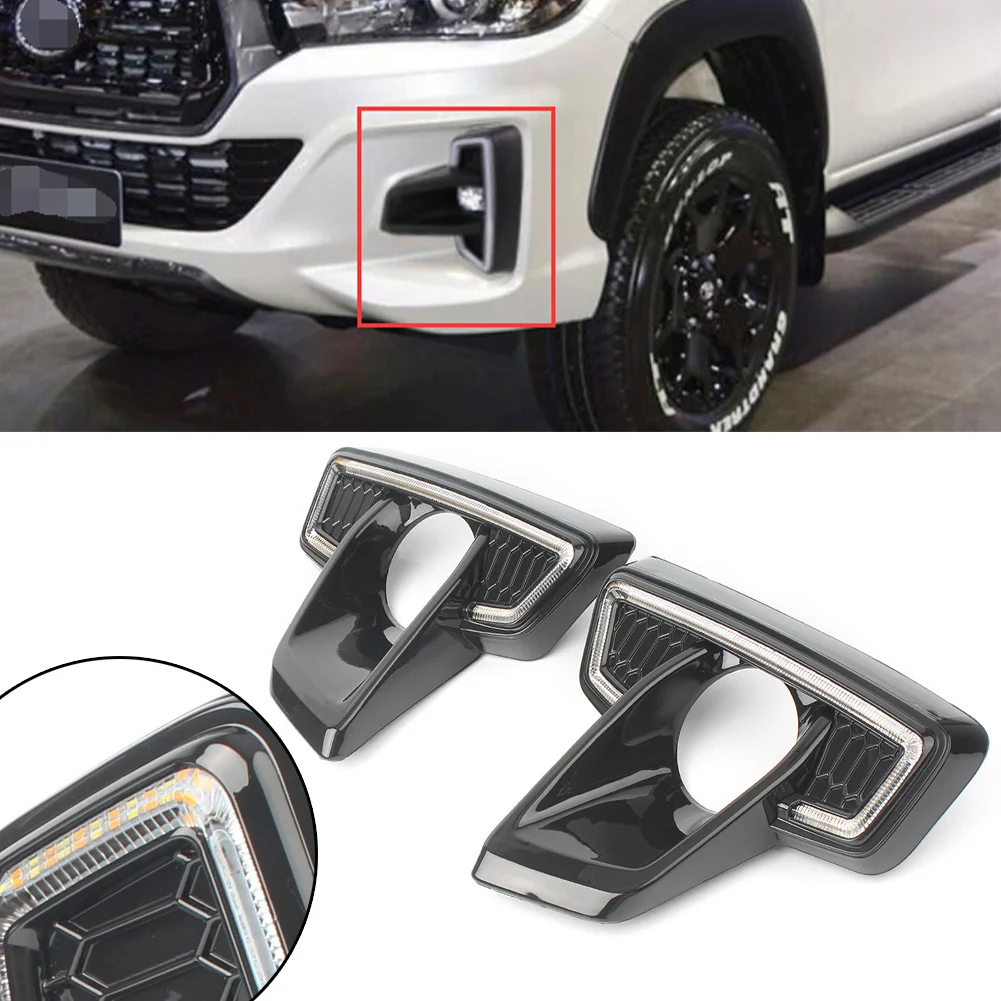 Автомобильные дневные ходовые огни для Toyota Hilux Revo Rocco 2018 светодиодный DRL