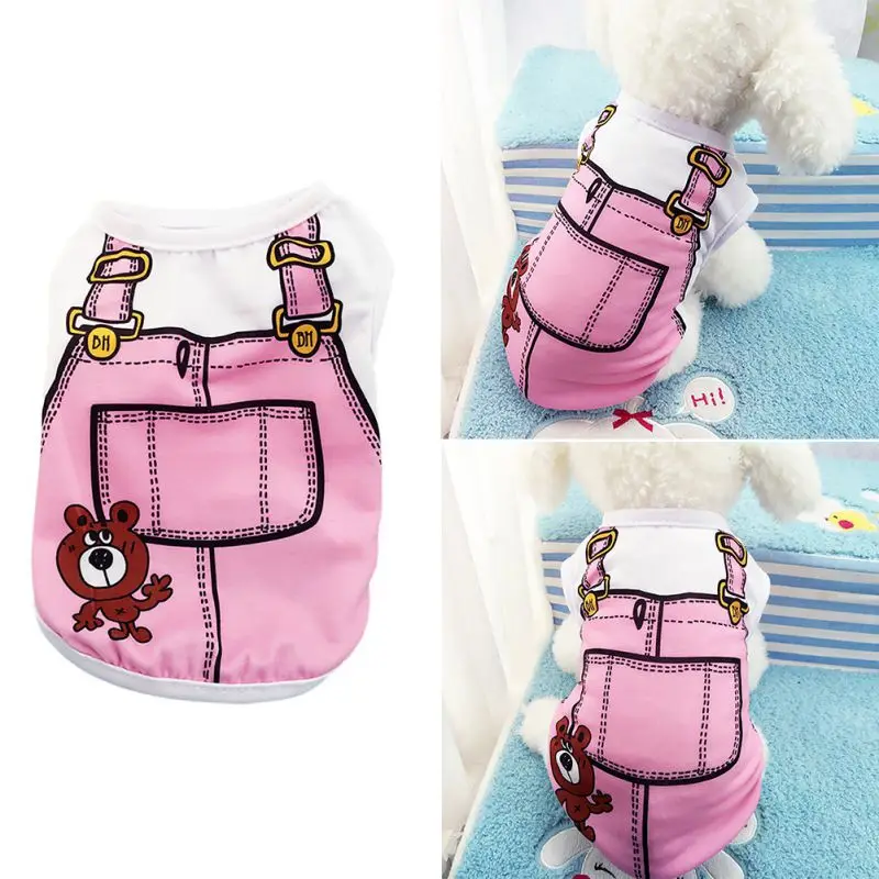 

Summer Cute Unisex Pet Dogs Cats T-shirt Puppy Dog Cat Vest T Shirt For Chihuahua Bulldog Chic Apparel XS-XXL 4 Colors