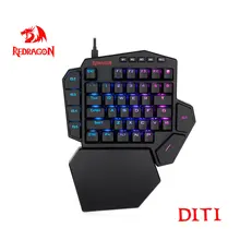 Redragon diti k585 rgb 42 teclas mecânicas de uma mão teclado de jogo azul interruptor 7 teclas macro programáveis para fps lol/pubg jogos