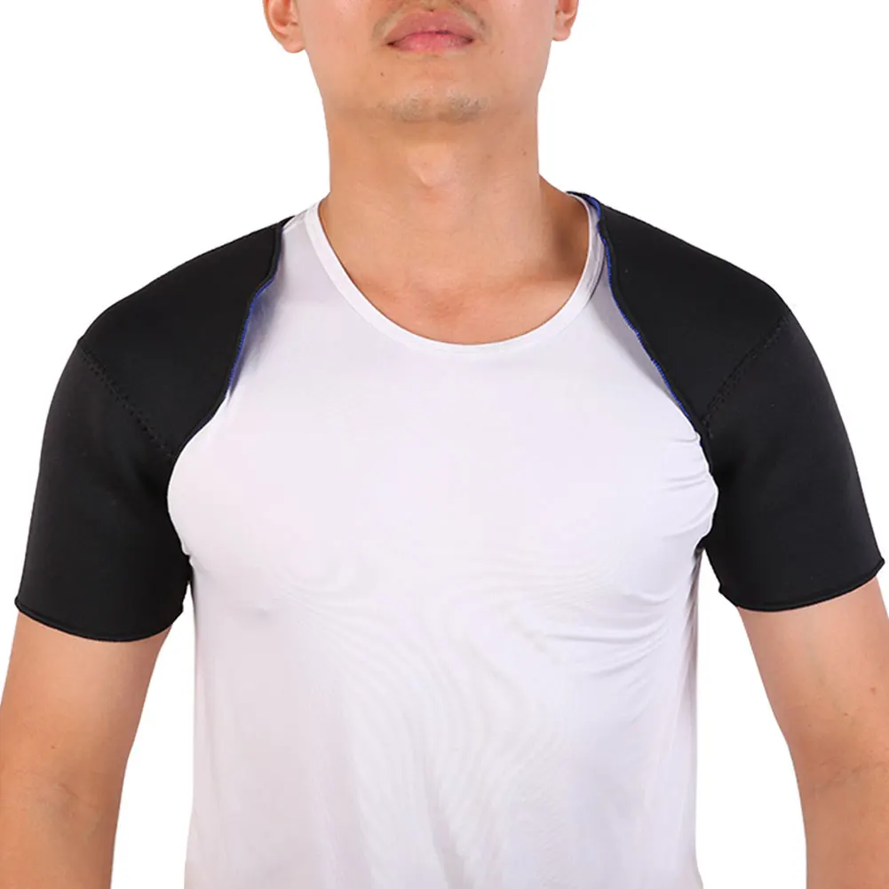M Back Shoulder Brace Gym Sport Injury Protector Pad Protection Guard Black - Цвет: M