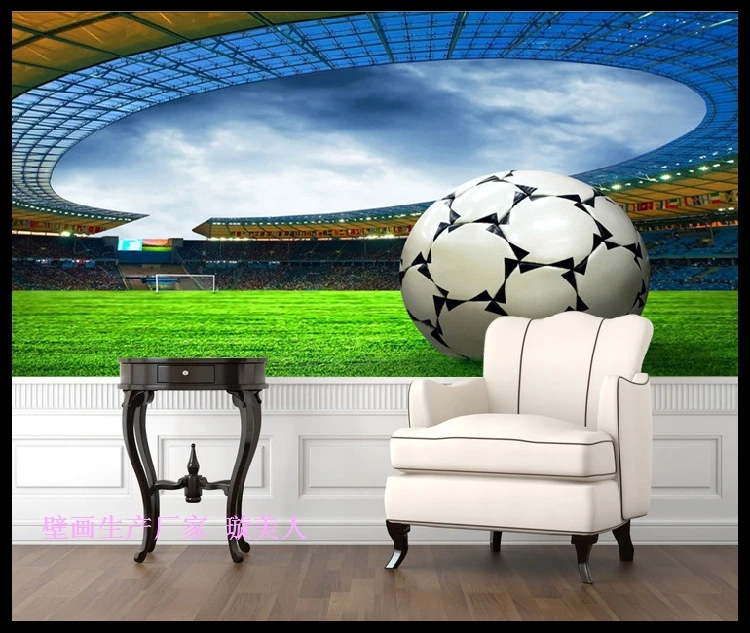 

Drop Shipping High Definition Football Stadium 3D Wallpaper Murals Backdrop Decorative For Living Room Sofa Study Room Mural