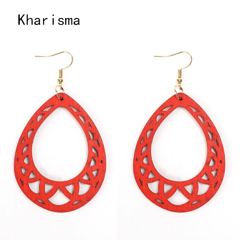 KHARISMA 2019 этнические африканские индийские полые деревянные капли воды длинные