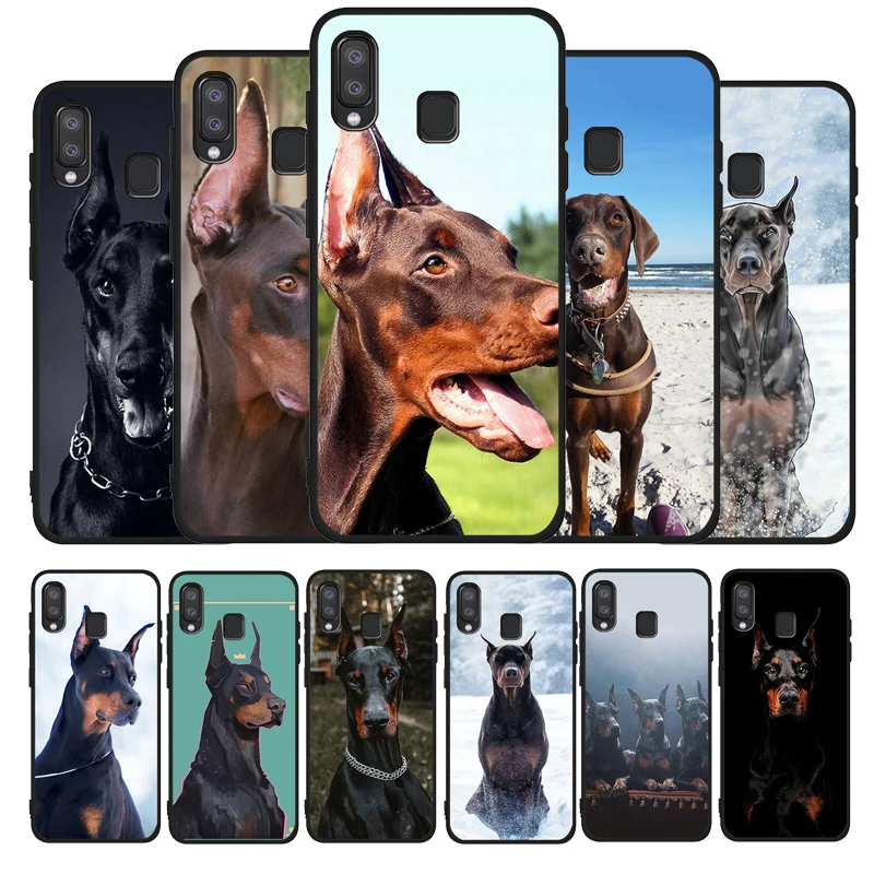 Черный мягкий чехол для телефона Dachshund Doberman Dog Samsung A10 A30 A40 A50 A70 M10 M20 A5 A7 A9 2016 2017 2018