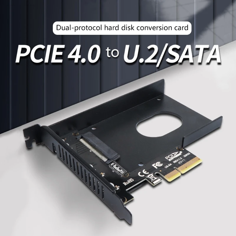 

U.2 to PCI-e Adapter, PCIe 4.0 x4 to 2.5" U.2 (SFF-8639) SSD or SATA3 (6G) to 2.5 SATA SSD Expansion Card Self-powered