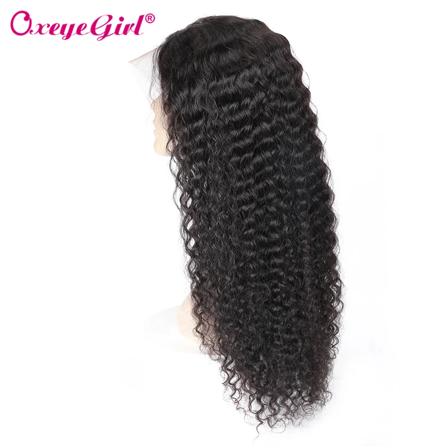 Oxeye девушка парик с крупными волнами предварительно сорвал 360 кружева спереди al парик перуанские человеческие волосы парики для женщин натуральные черные волосы Remy