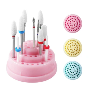 

Nail Drill Bit Holder Milling Cutter For Manicure Tool Accessories Stand Display Container Holder Nail Drill Bit Storage Box