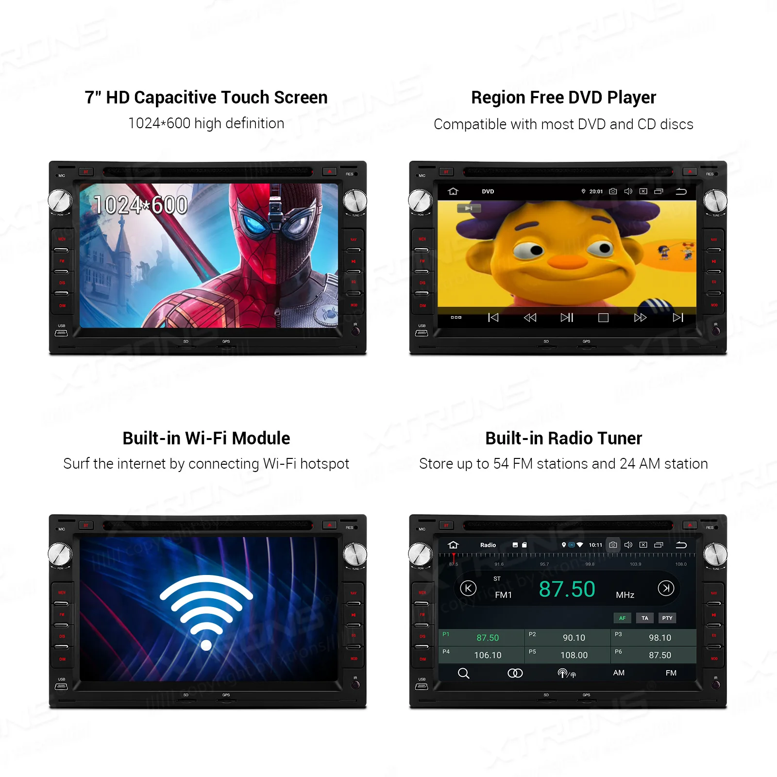 Flash Deal XTRONS 7" Android 9.0 Octa Core 64G ROM 4G RAM Car DVD Player Multimedia GPS System Custom Fit for Volkswagen for Seat for Skoda 2