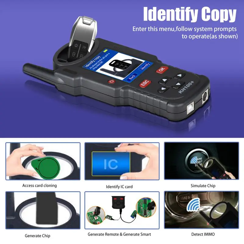 US $180.79 2021 Official Authorization Key Programmer Remote Maker Generate Simulate ChipIdentify CopyRemote Frequency LONSDOR KH100