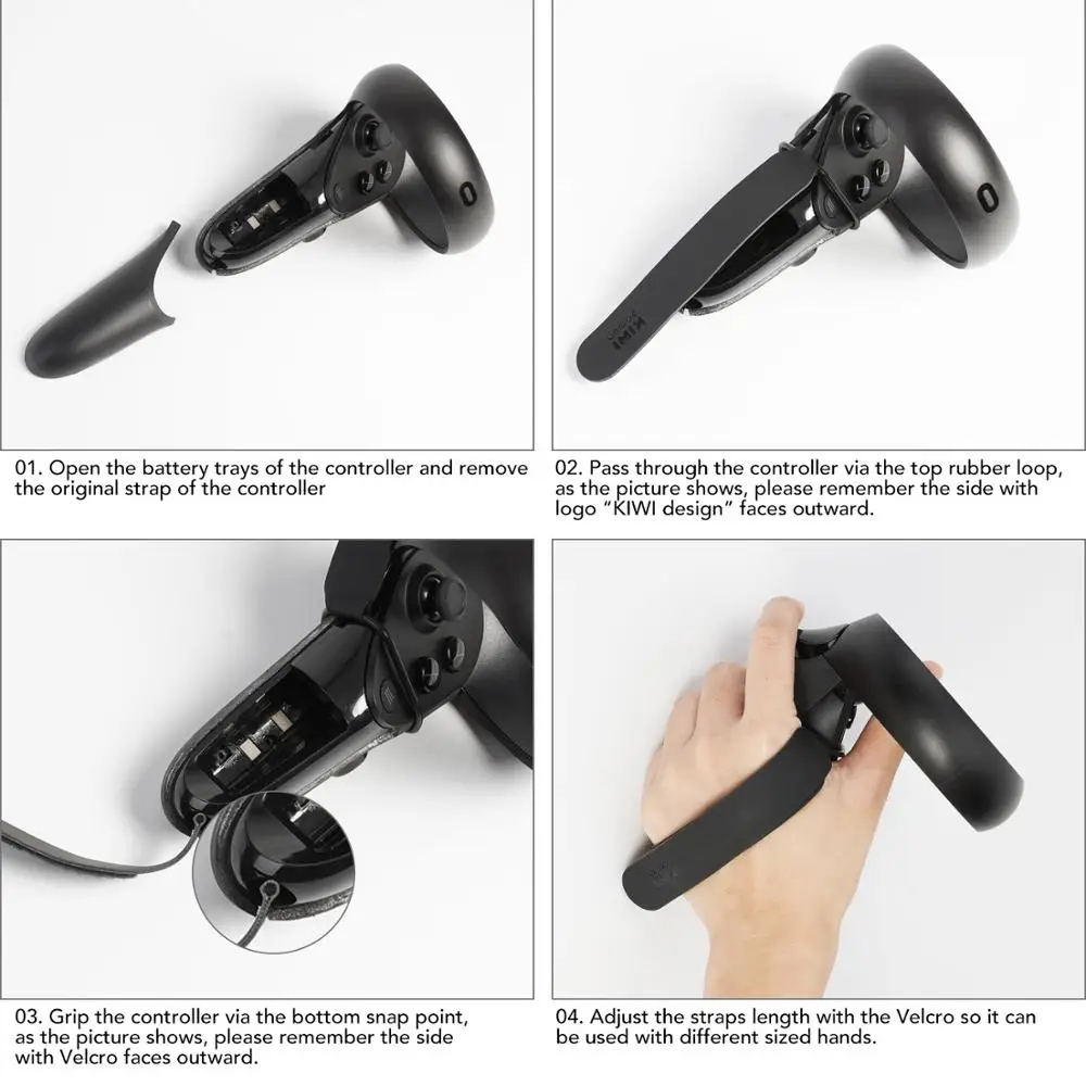 Buy KIWI design 1pair PU Knuckle Strap for Oculus Quest Oculus Rift S Touch Controller Grip Accessories