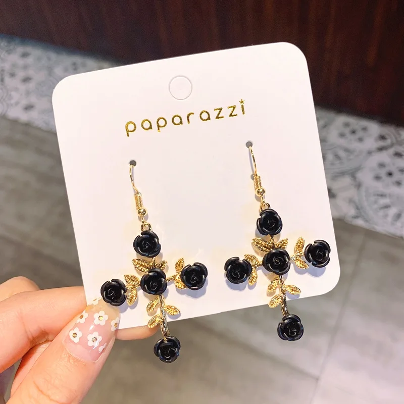 

2019 New Holiday Jewelry Statement Big Lace Flower Earrings For Women Fashion Accessories Clear Crystal Oorbellen