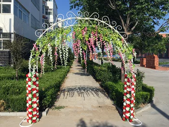 

European style White iron Bridal Arch Frame Background Decoration Cherry Blossom Arch Flower Stand Door Wedding Party Props