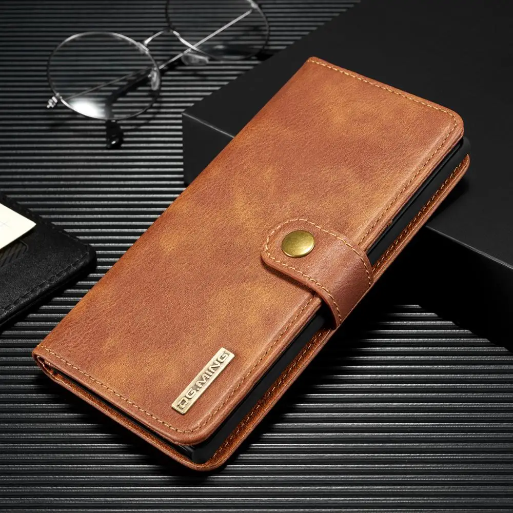 

Phone Case For Samsung Galaxy Note 10 Plus Vintage PU Luxury Leather Stand Wallet Detachable Magnetic 2 in 1 Card Case Cover
