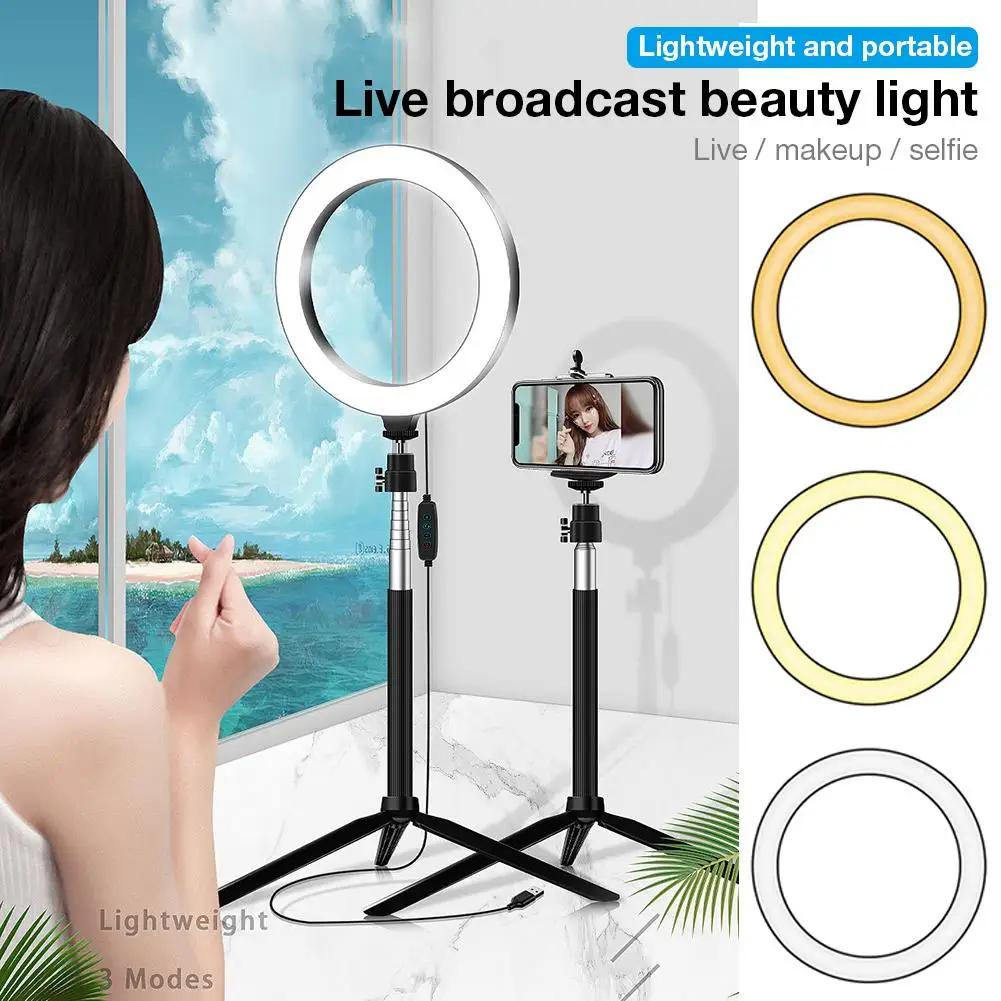 10" LED Light Ring w/Stand Mount Kit & Selfie Stick For Live Broadcast Streaming 