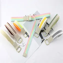 Trend Fashion Unisex All-match Belt Quality Stripe Canvas Belt Casual Simple Alloy Double Ring Buckle Men Belt Jeans Belt