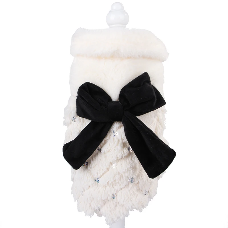 С принтом «Собака платье принцессы осень-зима собаки юбки; богемный комплект, roupa cachorro для бишона и плюшевый Кот миска для щенка-узел одежда XS S M L XL XXL - Цвет: White
