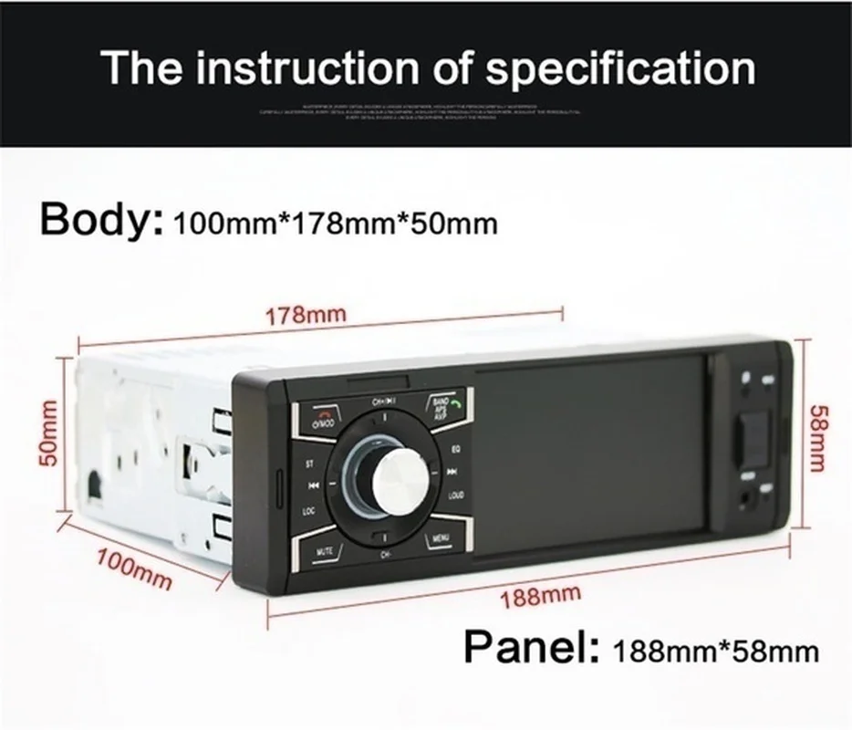 Автомобильный стерео с Bluetooth 4,1 дюймов один Din радио для автомобиля MP5 плеер USB/SD/AUX/FM приемник беспроводной пульт дистанционного управления