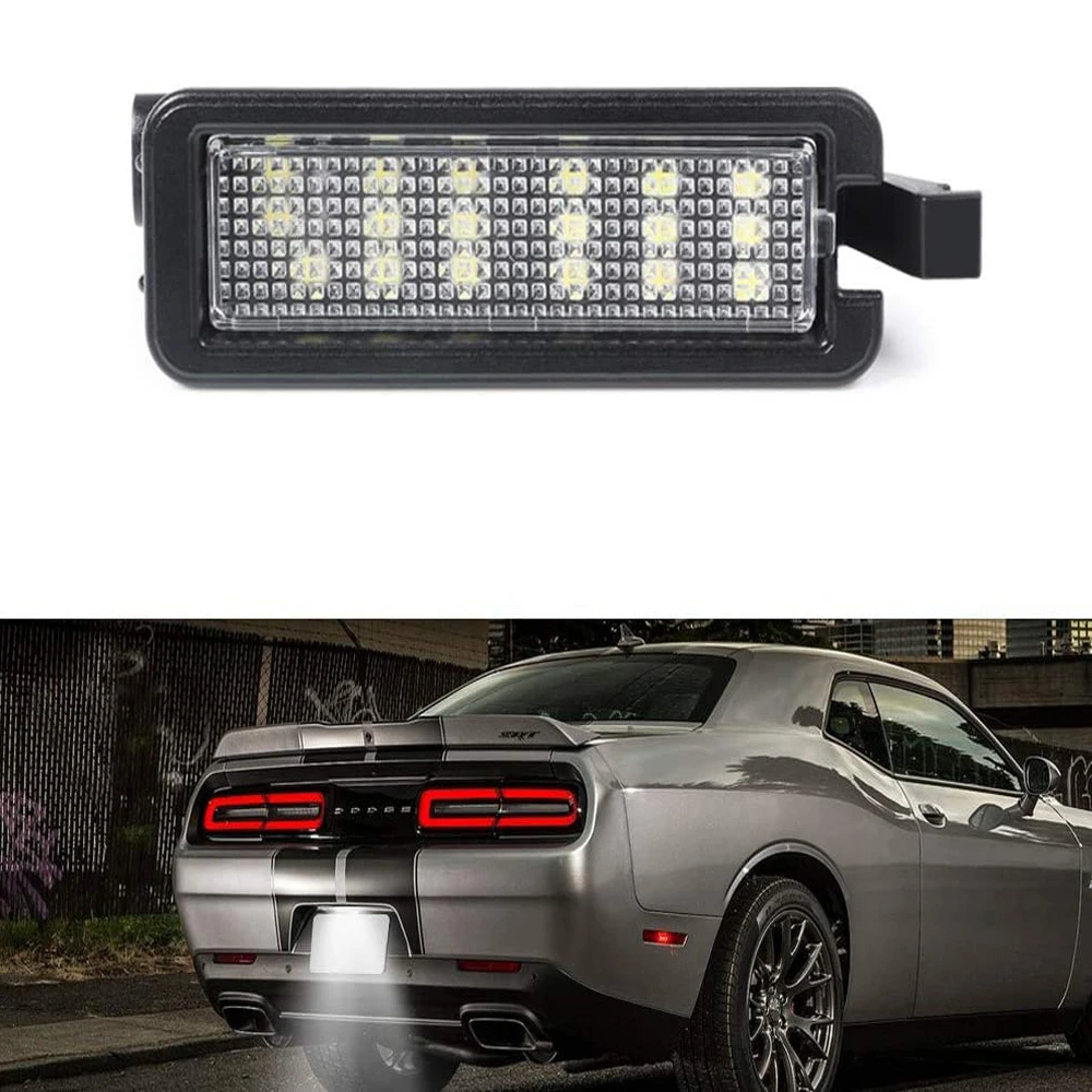 

White LED License Plate Light For Dodge Charger Challenger For Chrysler 300 Pacifica For Jeep Compass Canbus Error Free