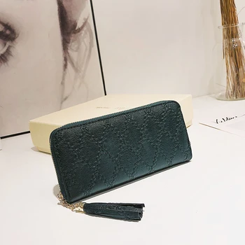 

Long Wallet Women Purses Fashion Designer Embossed Lingge Wallet Lady Sweet Clutch Wallet Multi-card Purse Portefeuille