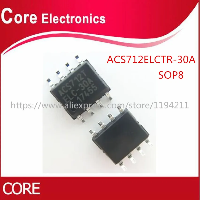 ACS712T ACS712 ACS712ELCTR 30A T SOIC8 10 шт./лот|Интегральные схемы| |