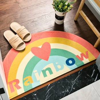 

45x90cm Cute Cartoon Bath Mat Semicircle Non-Slip Bathroom Floor Rug bedroom decor Soft bathroom carpet bathroom Accessories
