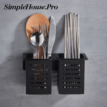 

Black Chopsticks Cage Multi-function Kitchen Cutlery Storage Rack Drain Rack For Kitchen Holder Save Space Organizer Stand