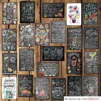 

Coffee Cocktail Love Cake Tea Tin Signs Wall Plaque Custom Metal Painting Antique Gift bar Pub Decor LT-1704