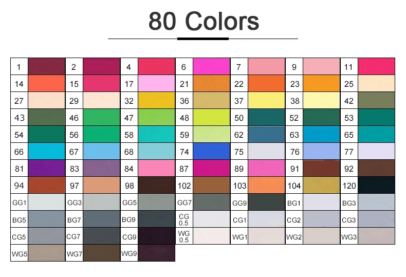 80 168 cores cabeça dupla desenho marcador