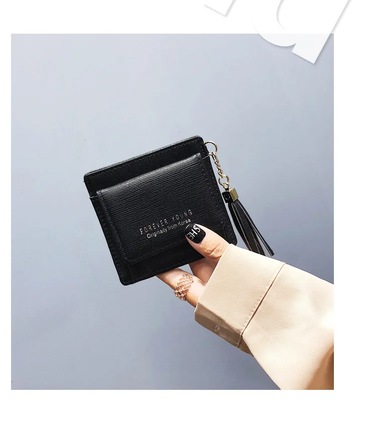 New Korean version of women's three-fold short small and fresh zipper student multi-functional portable buckle wallet wallet