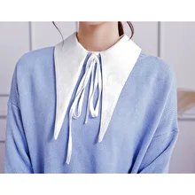 Женщины Поддельные Воротник бантом регулируемые съемные половина рубашки для соответствующие Топы feat889