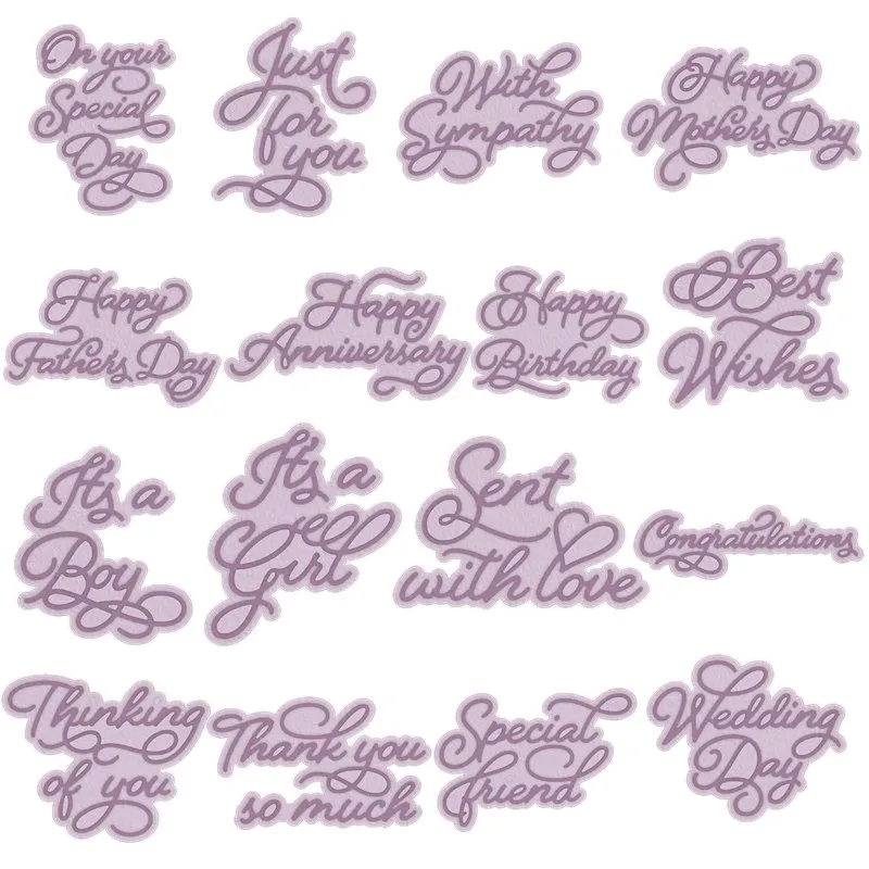 

С наилучшими пожеланиями, английская фраза, металлические Вырубные штампы для скрапбукинга, новинка 2019, ремесло, высечка, изготовление карт, тиснение, трафарет, фотоальбом