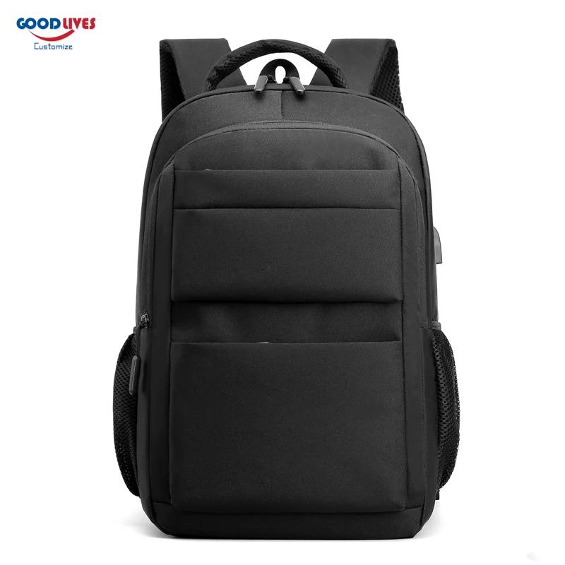 Customize Logo large Capacity Laptop USB Backpack Men Business Travel