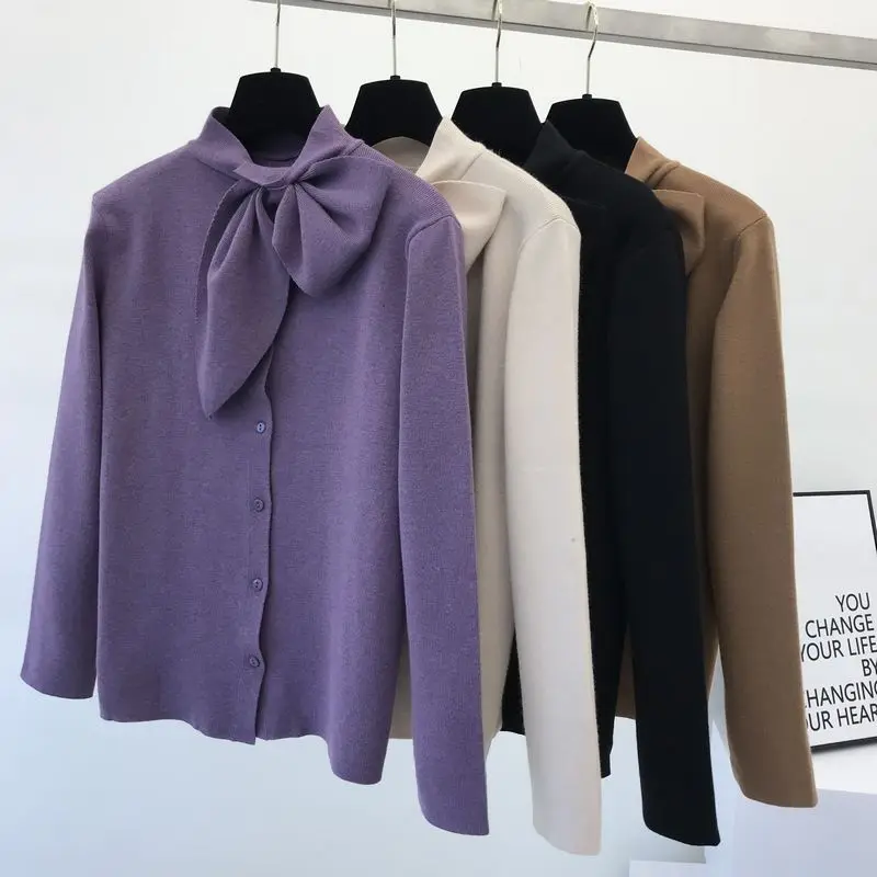 Neploe, темперамент, шнуровка, бант, дизайн, вязанный, Pull Femme, однотонный пуловер, свитер для женщин, тонкая, с одной грудью, нижняя часть, Джерси, 47695