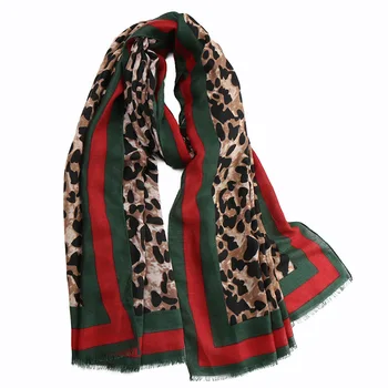 

YILIAN Brand Animal Leopard Print Women Scarf Thick Refinement Popular Soft Cotton Punk Street Winter Scarf