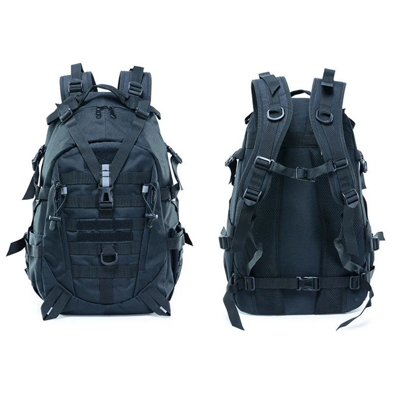 25л Тактический Рюкзак Molle большой емкости военный мужской альпинистский походный рюкзак для путешествий походный Камуфляжный охотничий рюкзак - Цвет: Black