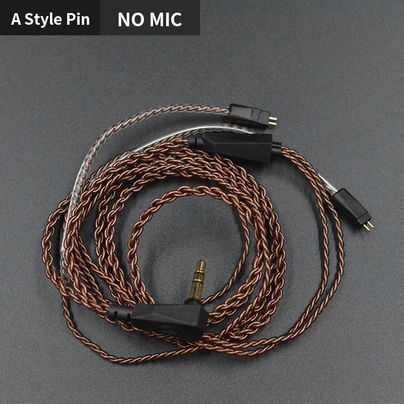 A PIN NO MIC KZ Eerphone кабель высокой чистоты бескислородной меди твист кабель обновления 0,75 мм позолоченный контактный KZ-ZS6 ZST ZSR ZS10 ZSX - Цвет: A PIN NO MIC